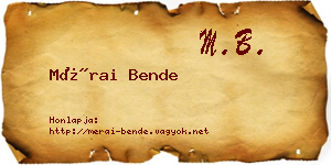 Mérai Bende névjegykártya